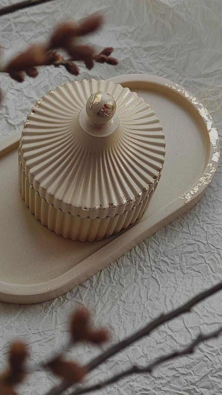 Oval Tray & Jewelry Storage Jar