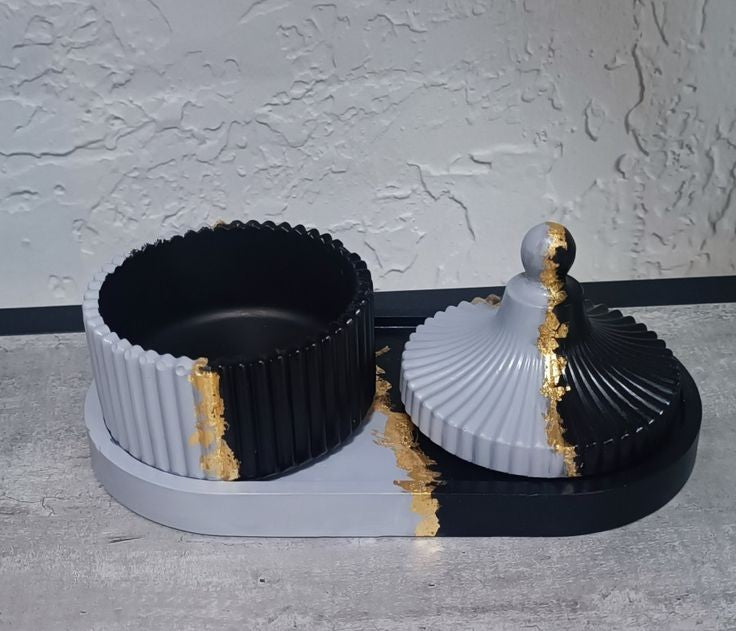 Oval Tray & Jewelry Storage Jar
