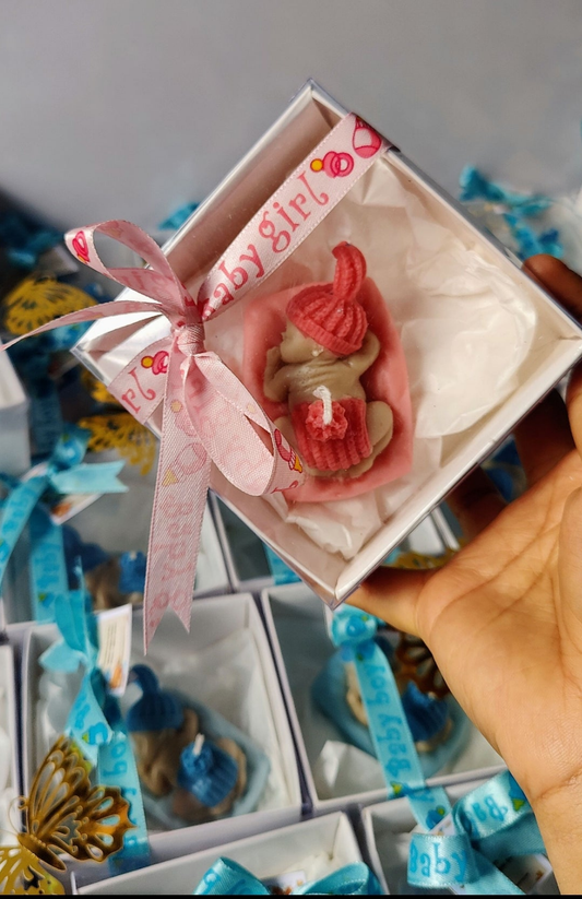 “Sleeping Baby Candle – Gift Box  | Baby Shower Favors”