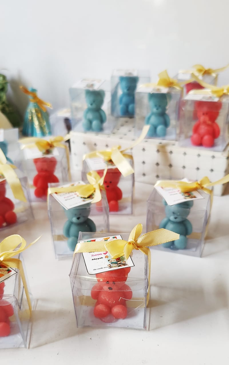 teddy bear candle with pvc