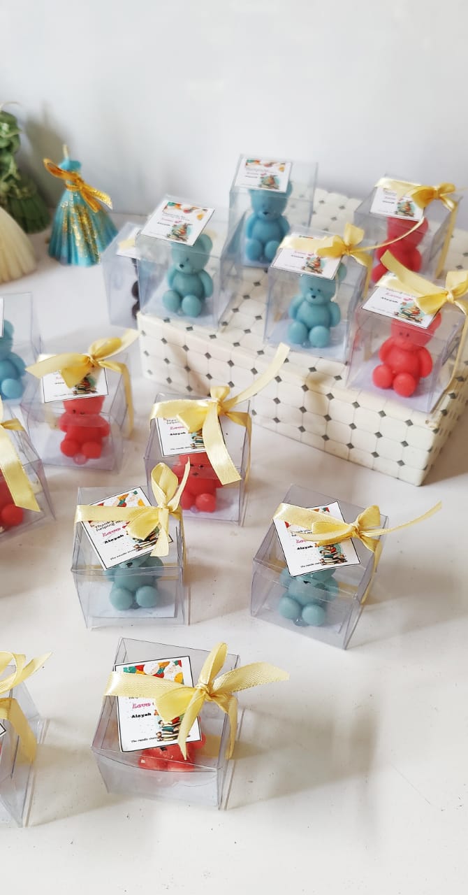 teddy bear candle with pvc