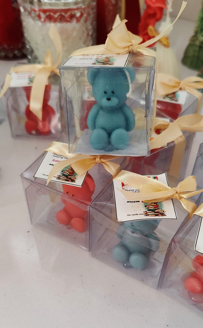 teddy bear candle with pvc