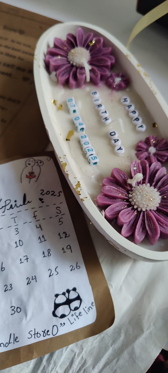 Message Candle in Ceramic Bowl