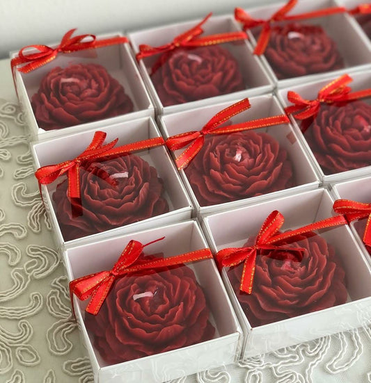 Peony Flower Scented Candle – Elegant Gift Box Packaging