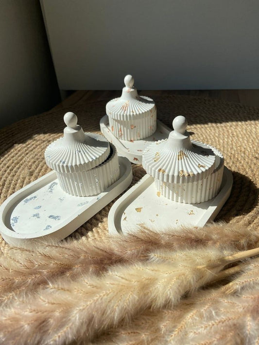 Oval Tray & Jewelry Storage Jar