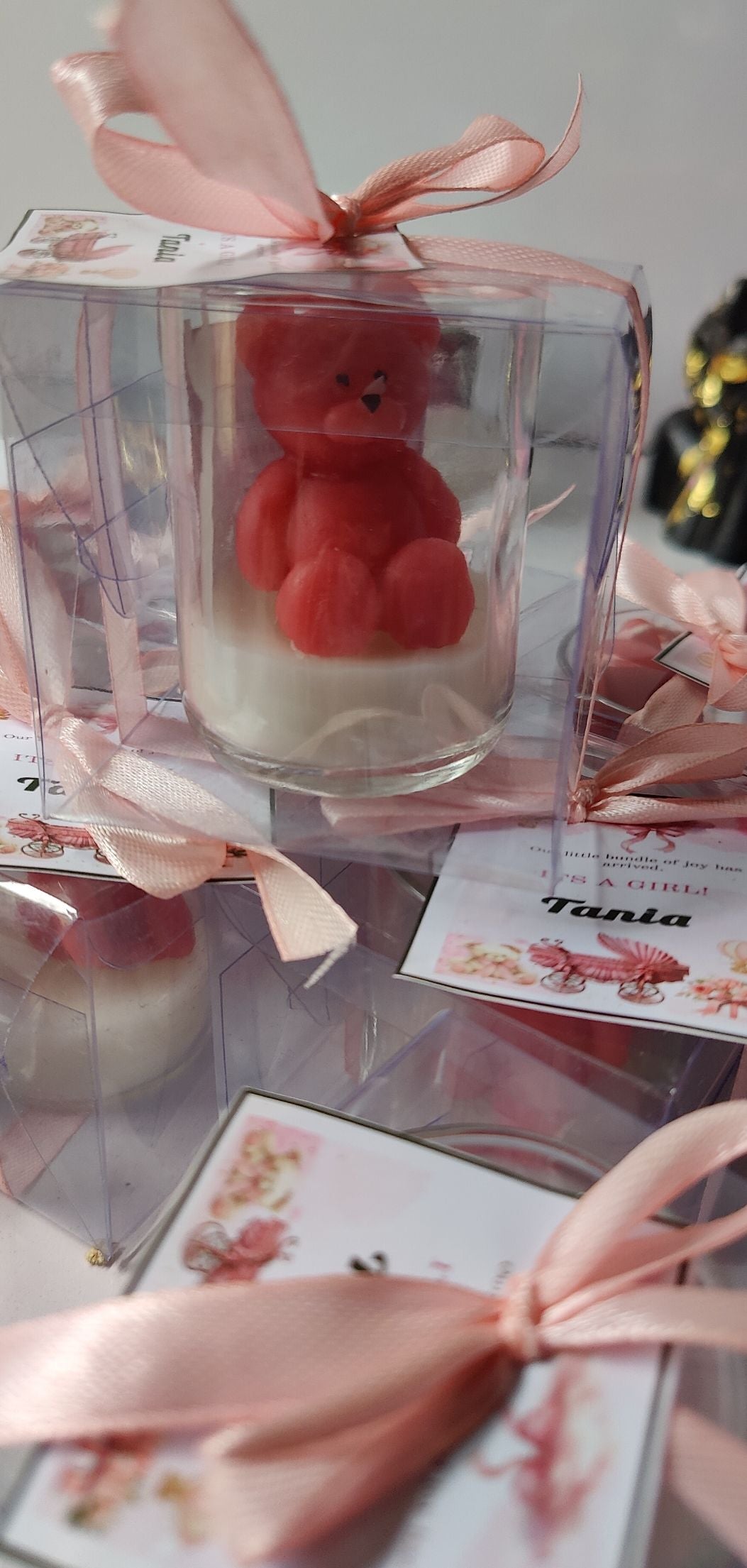 Teddy Bear in Glass Jar with box packing