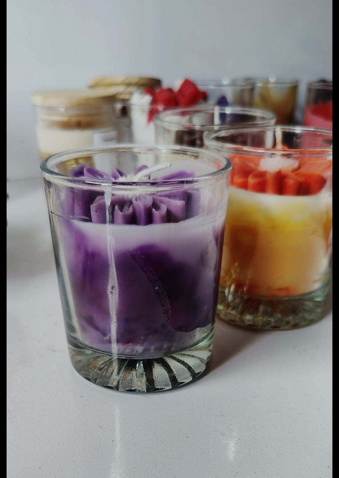 Marble Bloom candle