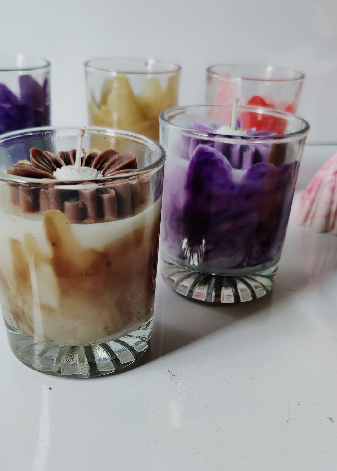 Marble Bloom candle