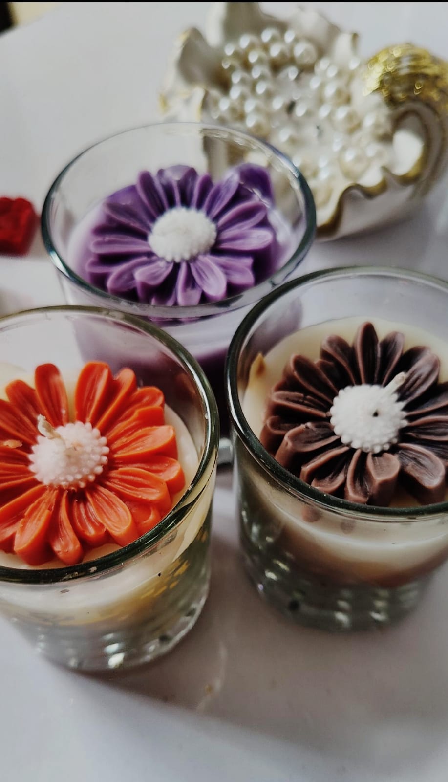 Marble Bloom candle