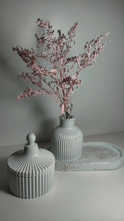 Set of 3 home decor (1 jewelry storage box+1 mini vase+1 oval tray)