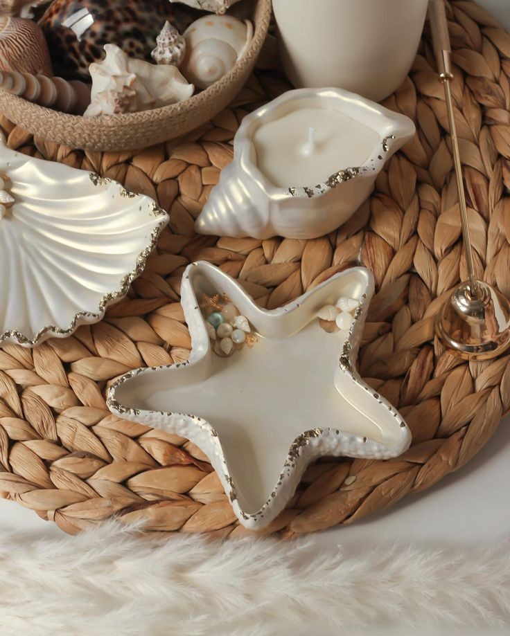 Star-Shaped White Jewelry Dish
