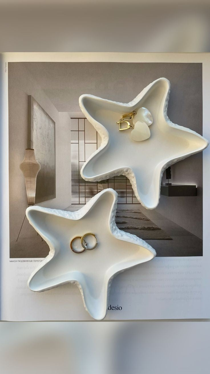 Star-Shaped White Jewelry Dish