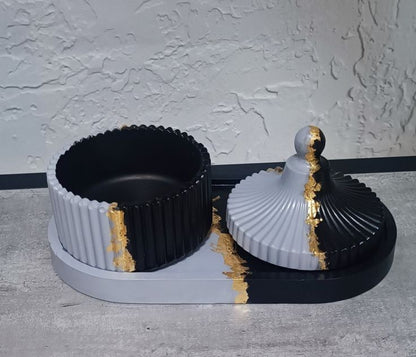 Oval Tray & Jewelry Storage Jar