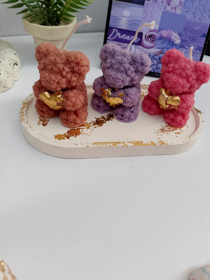 Heart Teddy Bear Candle big