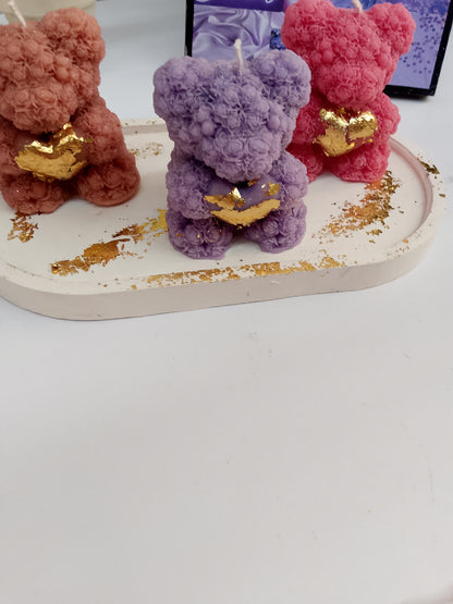 Heart Teddy Bear Candle big