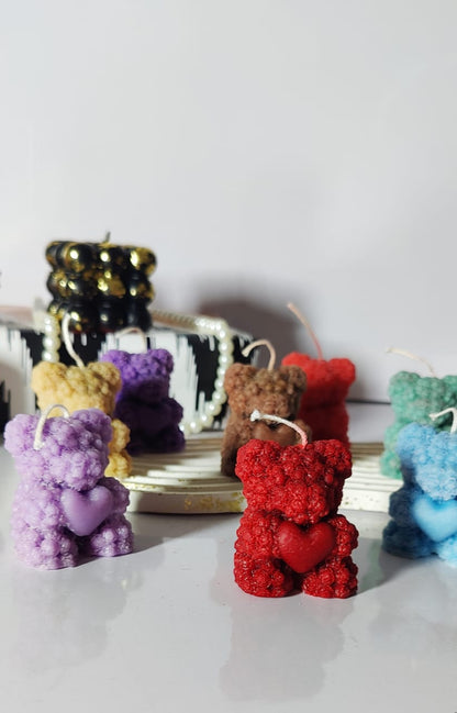 Heart Teddy Bear Candle big