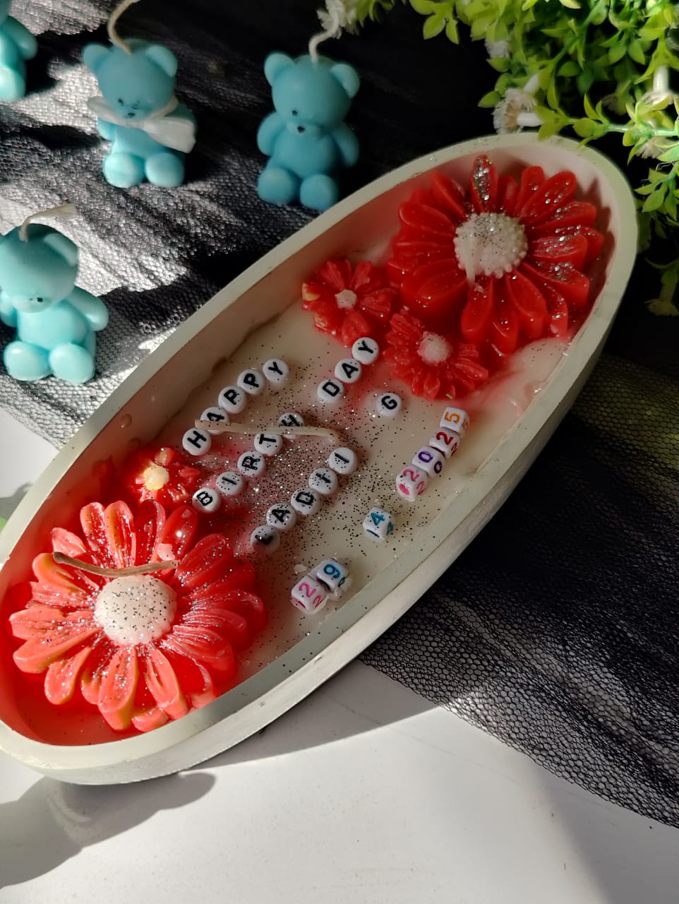 Message Candle in Ceramic Bowl