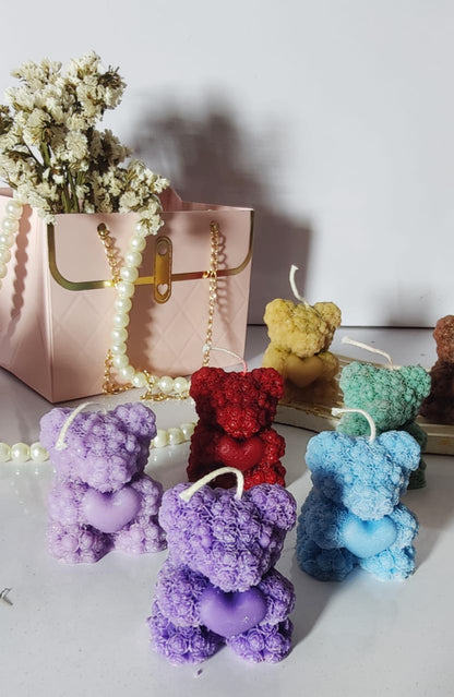 Heart Teddy Bear Candle big