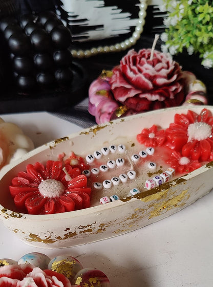 Message Candle in Ceramic Bowl