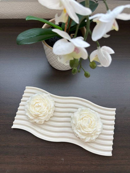 Wavy Vanity Table Display Trays White