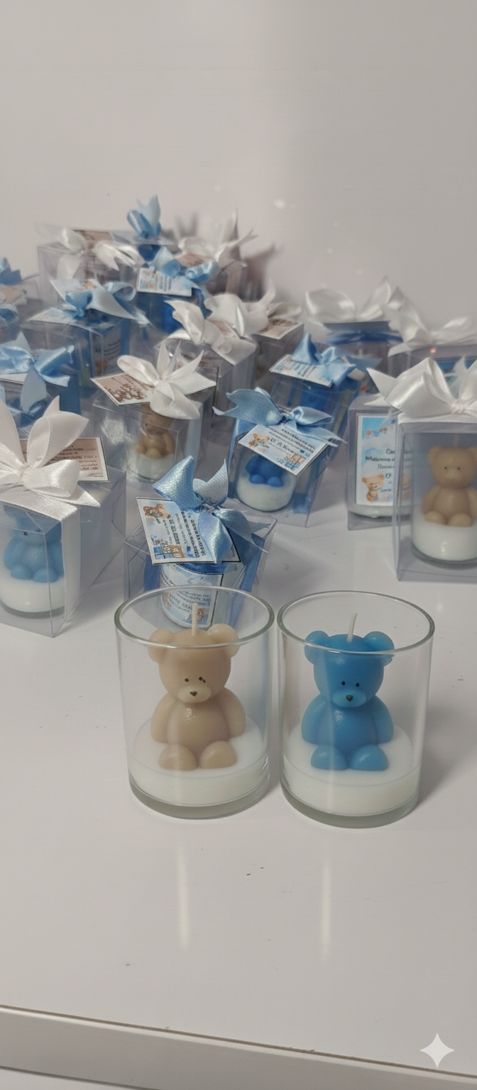 Teddy Bear Candle – Cute Decorative Candle for Gifts, Birthdays & Baby Showers