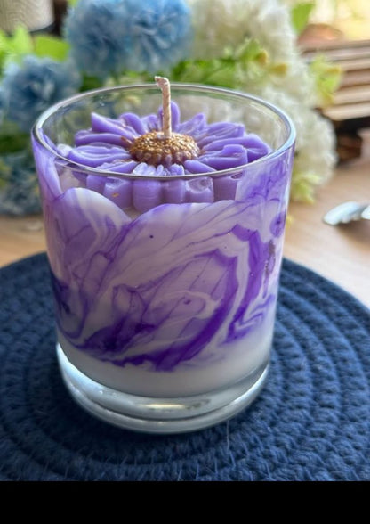 Marble Bloom candle