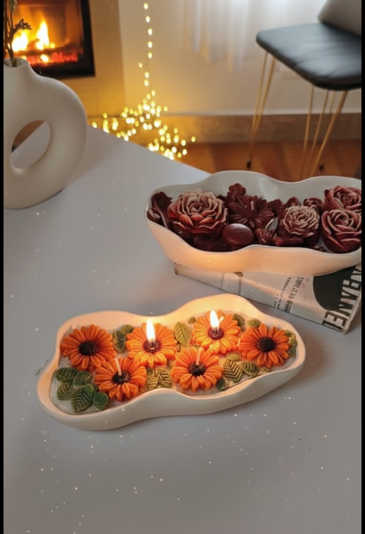 Sunflower wave Candle Tray ✨