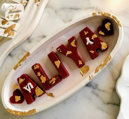 Floral Name Candle Tray