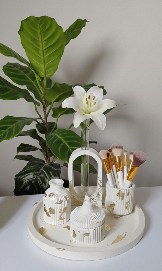 Royal Vanity Tray with Jar & Mini Vase