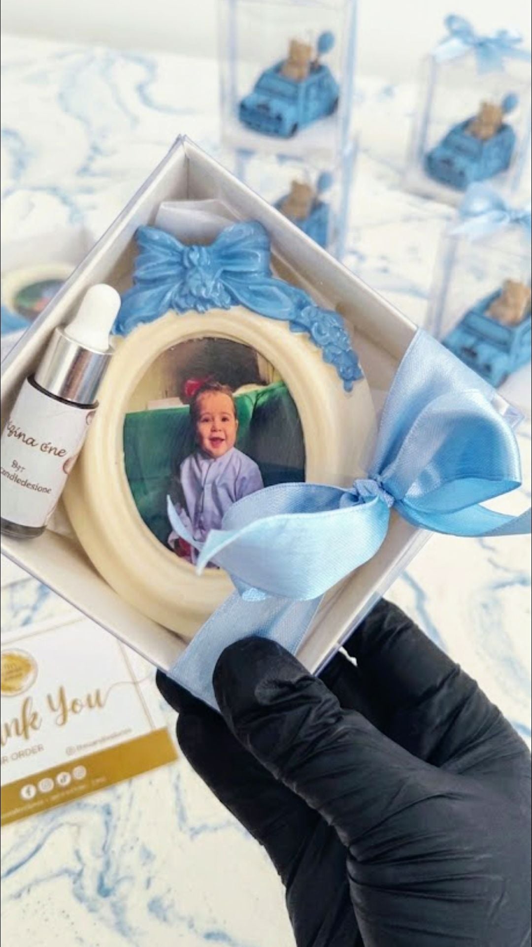 Frame Aroma stone box packing |aroma bottle+ Stand | birthday| announcement