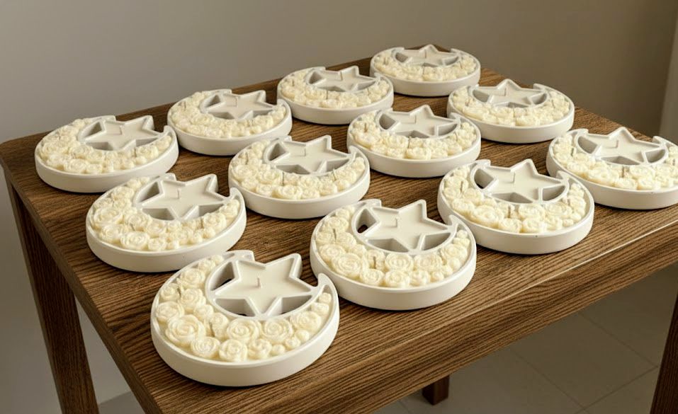 Ramadan Moon Star flower candle 🌜🌟