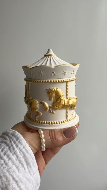 Elegant Carousel Ceramic Jar candle