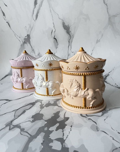 Elegant Carousel Ceramic Jar candle