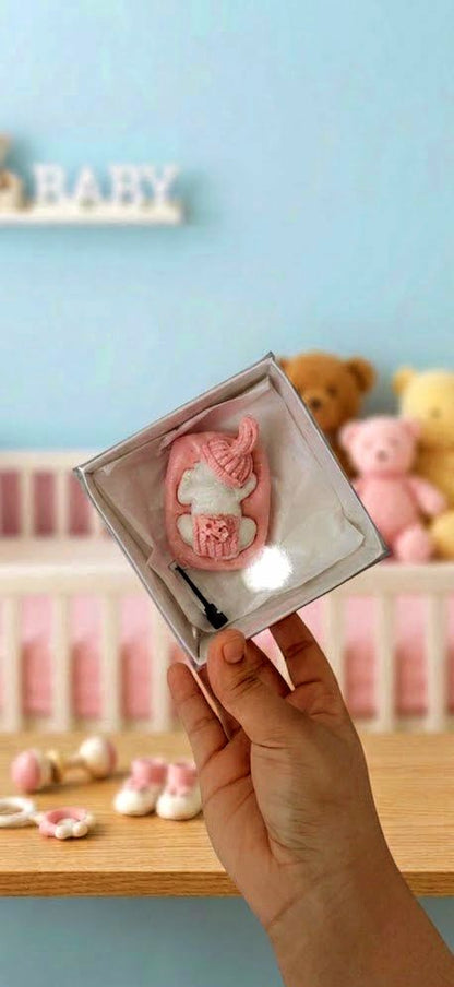 Baby sleeping stone baby announcement 💖💙