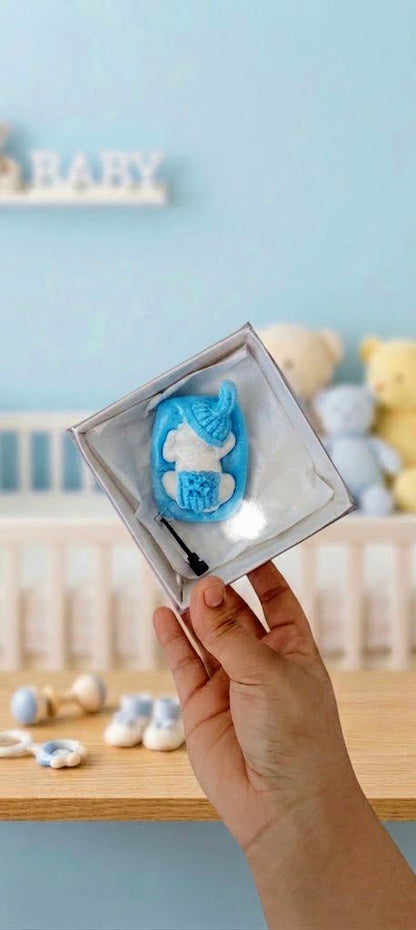 Baby sleeping stone baby announcement 💖💙