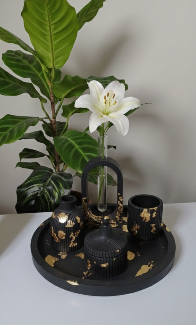 Royal Vanity Tray with Jar & Mini Vase