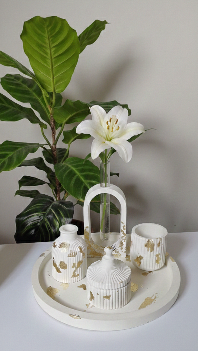 Royal Vanity Tray with Jar & Mini Vase