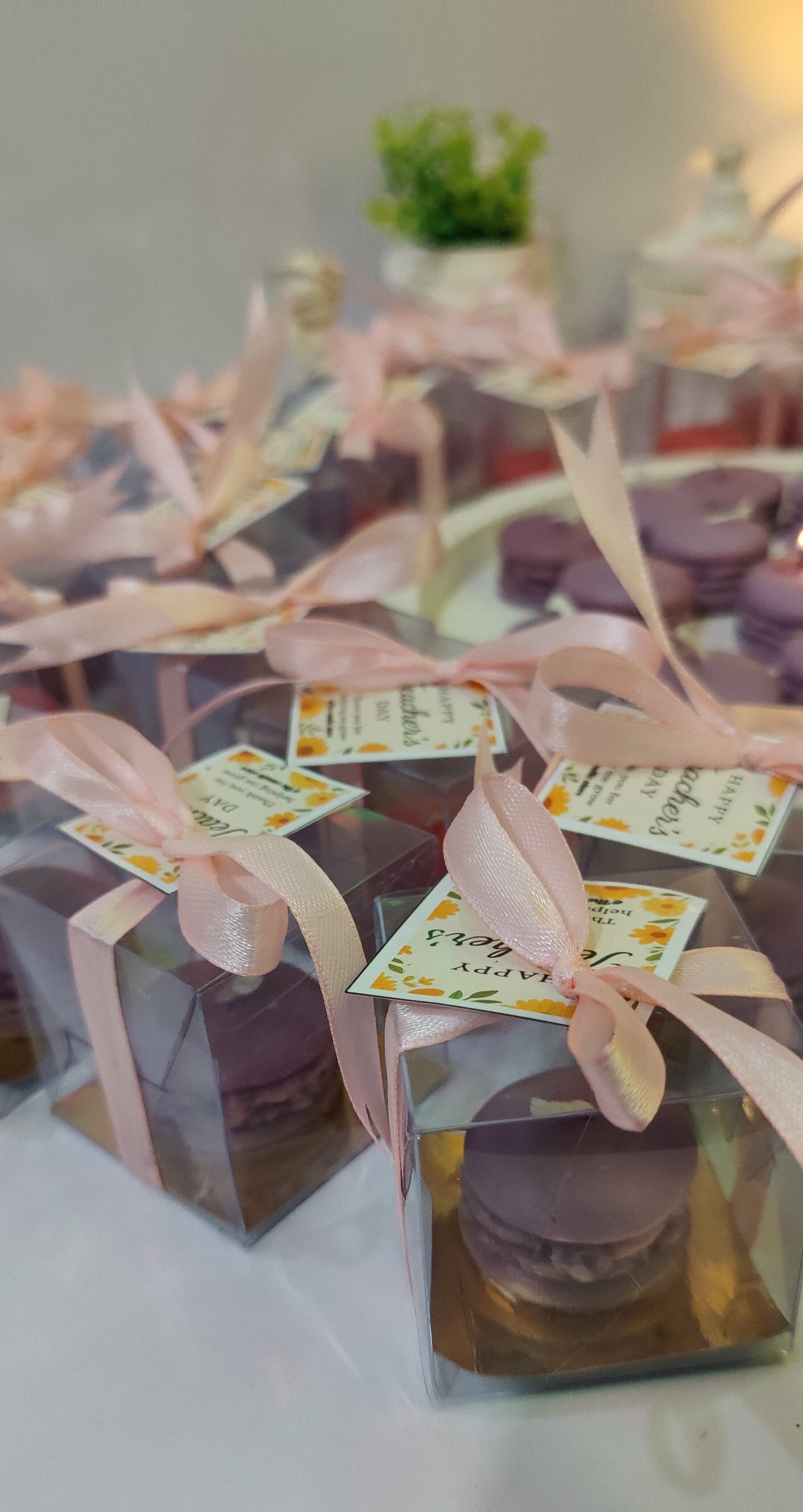 Macaroon candle with packing