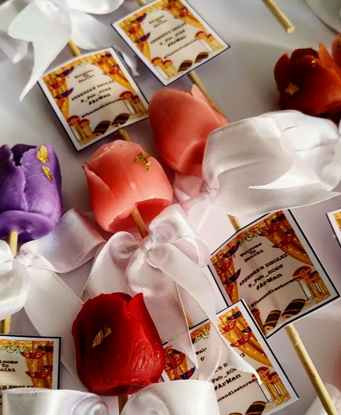 Tulip Candle with stick card