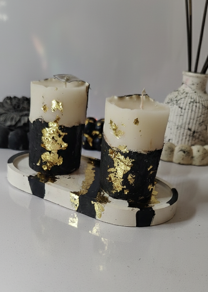 Black & Gold Luxe Candle Set