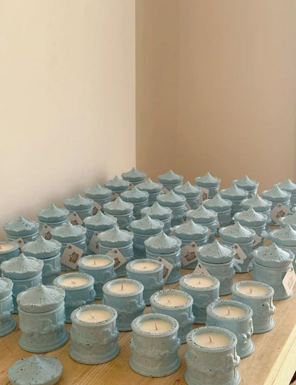 Elegant Carousel Ceramic Jar candle