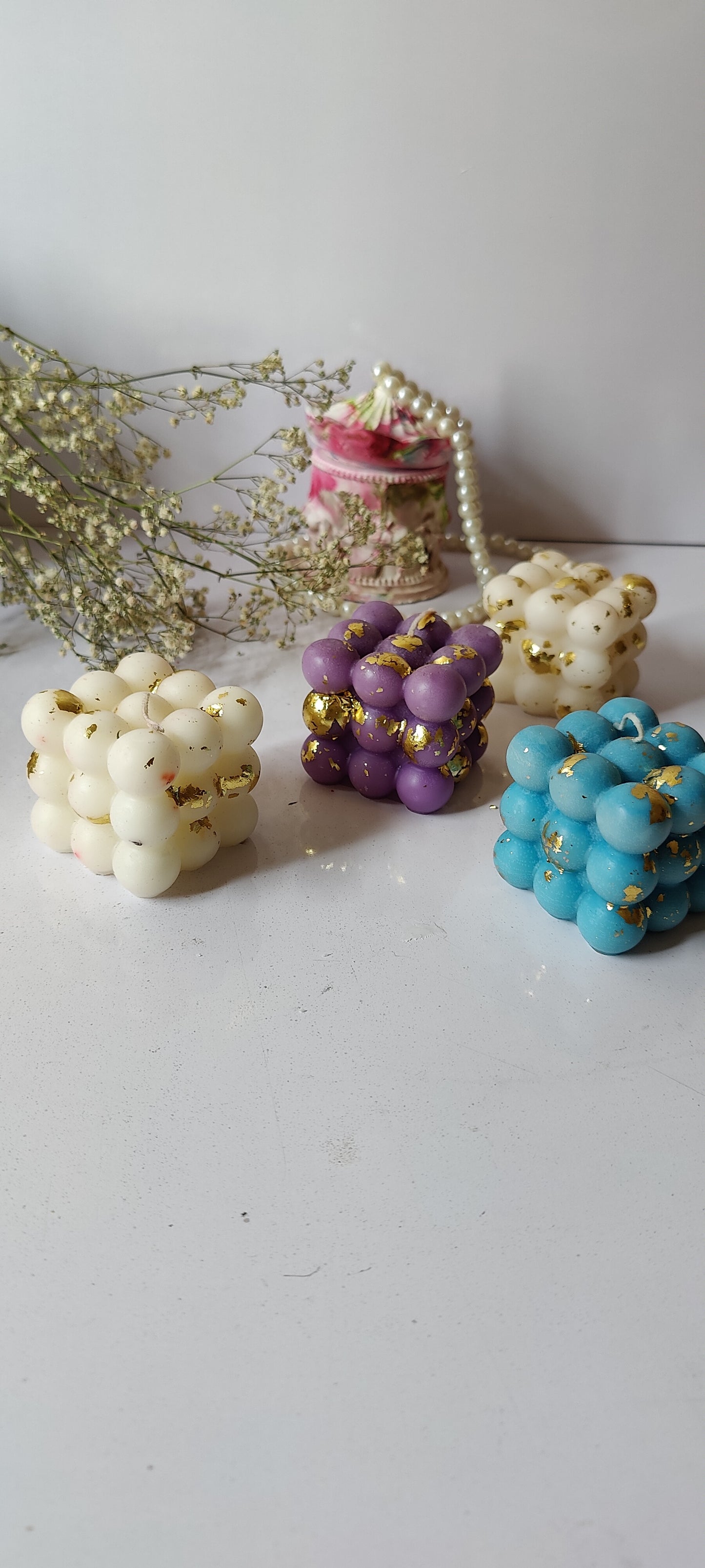 Big Bubble Candle – Gold Flake