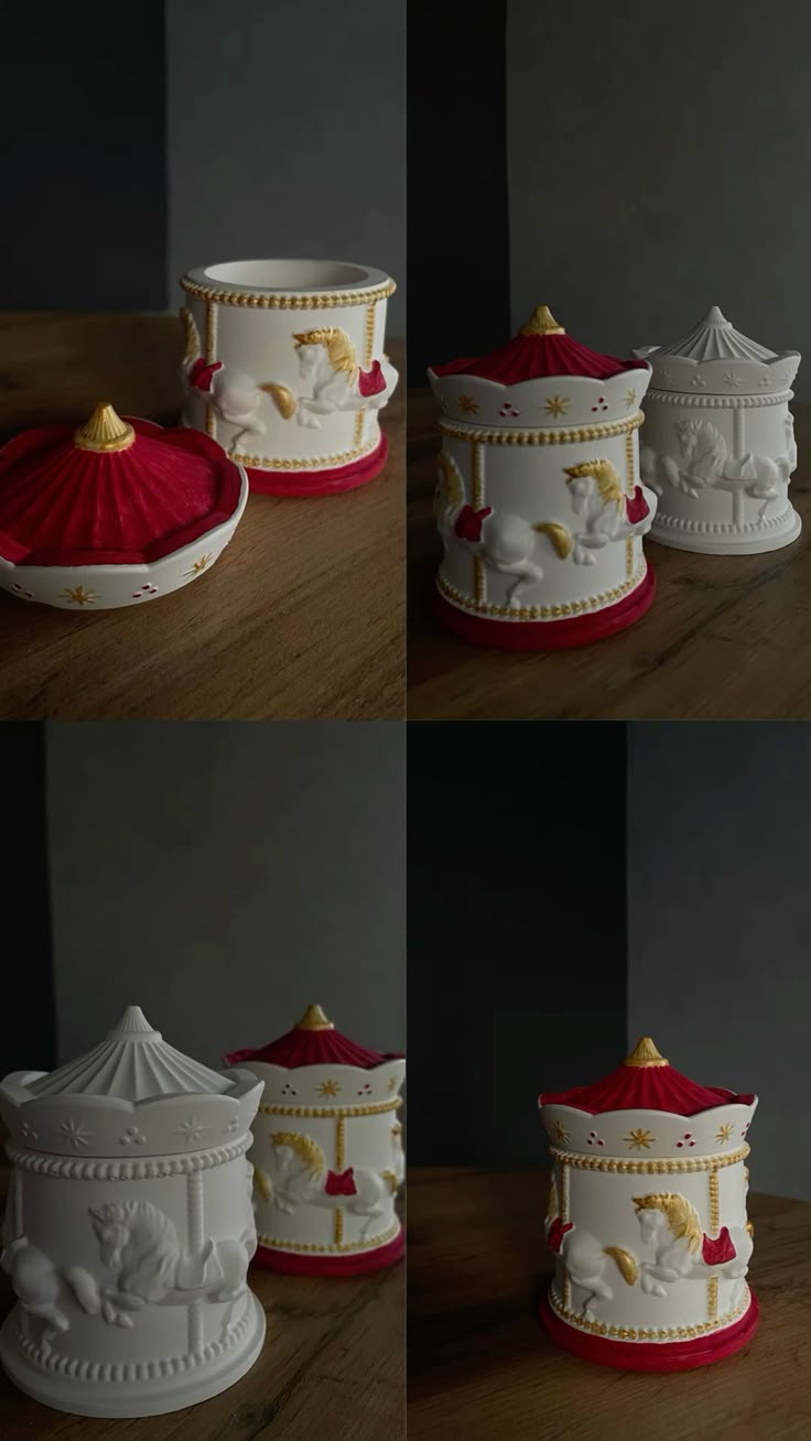 Elegant Carousel Ceramic Jar candle