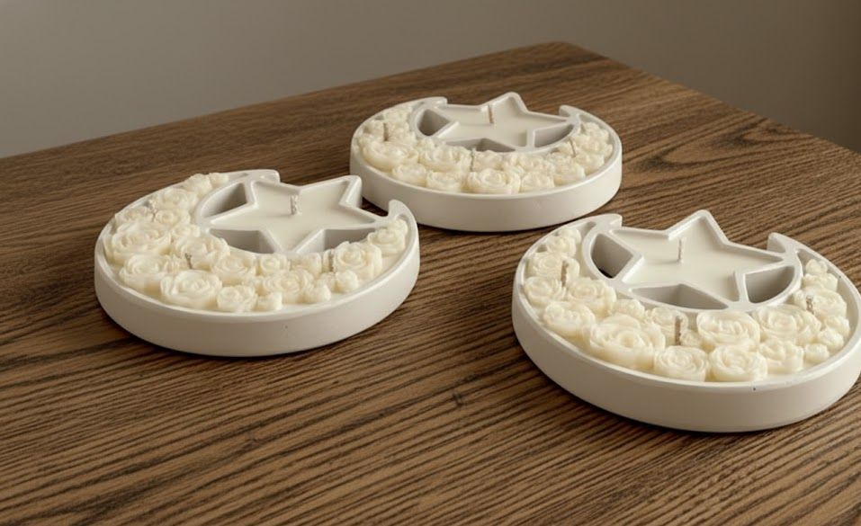 Ramadan Moon Star flower candle 🌜🌟