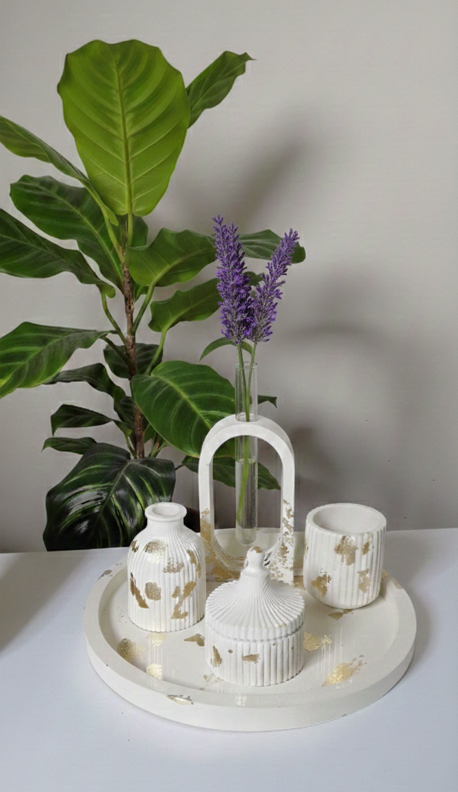 Royal Vanity Tray with Jar & Mini Vase