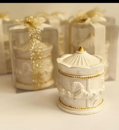 Elegant Carousel Ceramic Jar candle