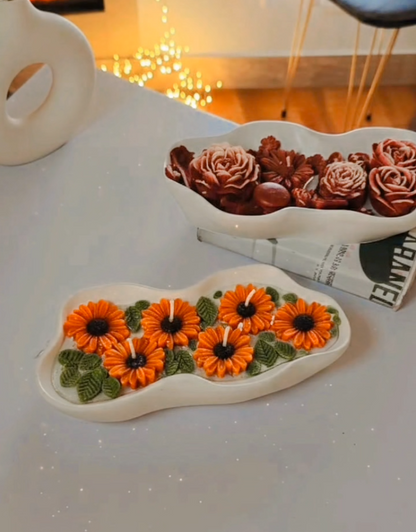 Sunflower wave Candle Tray ✨