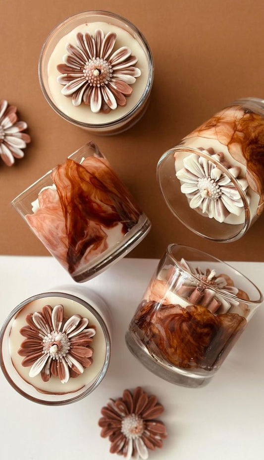 Marble Bloom candle